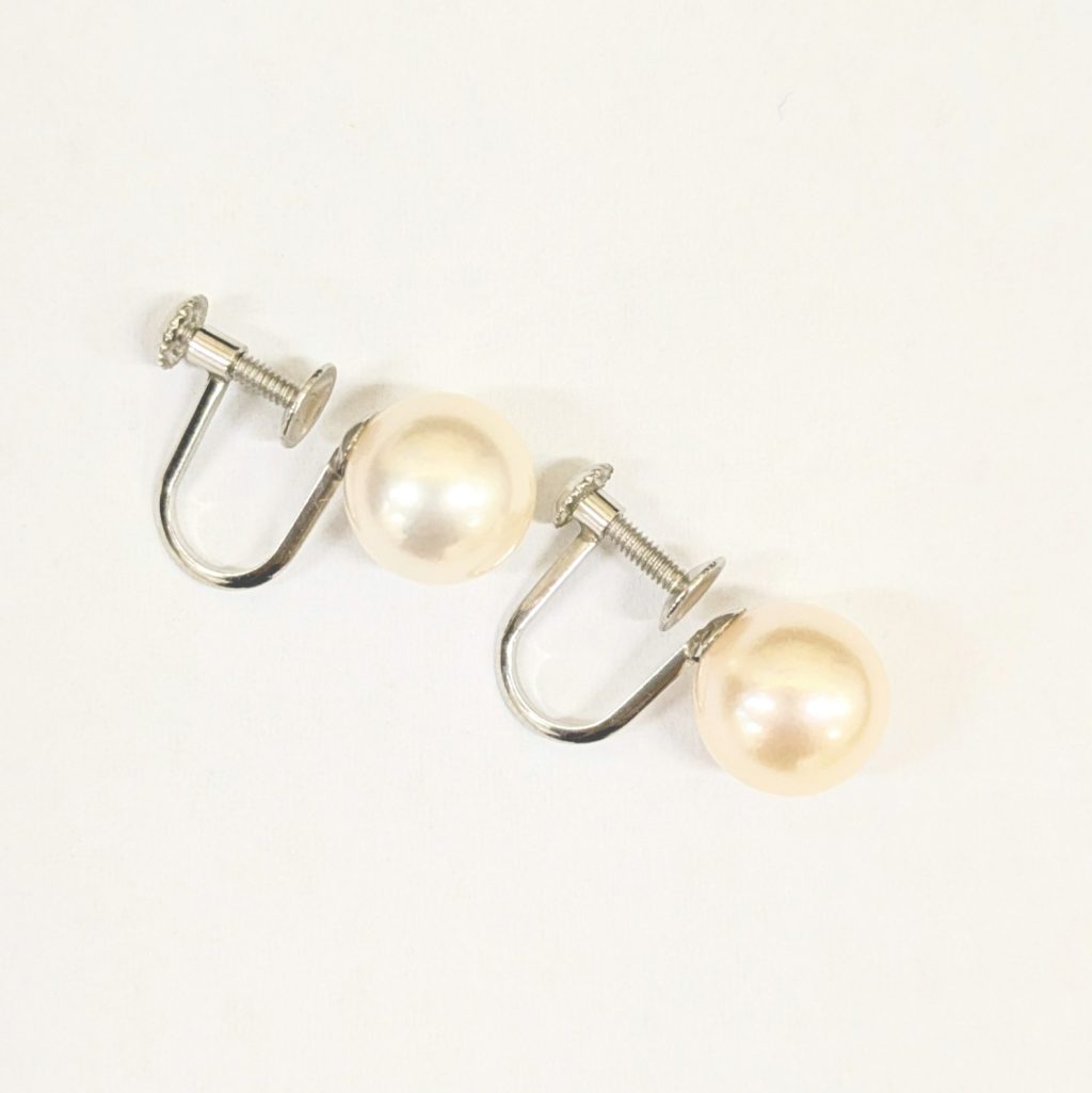 Pt850　パール　真珠　イヤリング