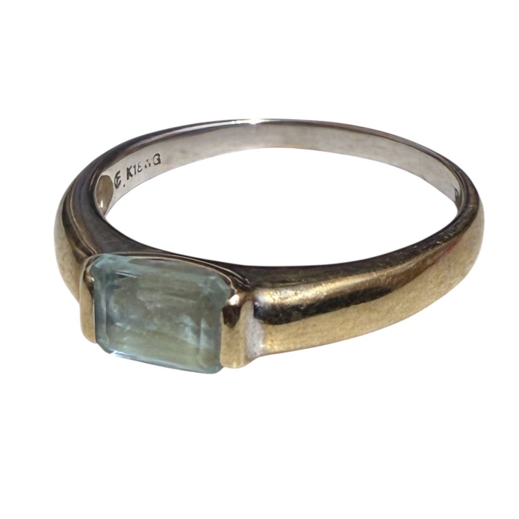 K18WG 18金ホワイトゴールド 750 アクアマリン リング　札幌市 白石区 菊水