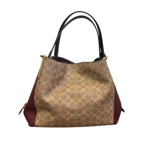 コーチ ダルトン 31 シグネチャー ブロッキング レザー トートバッグ