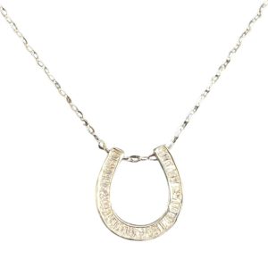 Pt850(プラチナ)　メレダイヤ付き　ネックレス