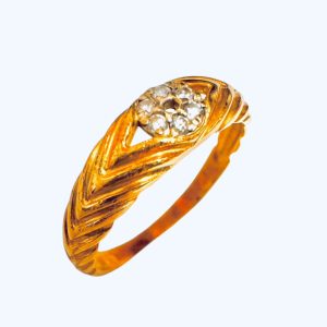 K18(18金)　750　ダイヤモンド付きリング(一部欠けあり)　札幌市手稲区