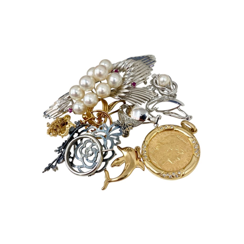 K18トップ / K18WGブローチ / Pt900リング / K21.6コイン