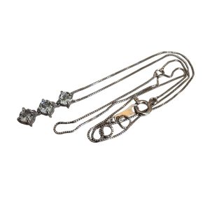 Pt850(プラチナ850)　ダイヤ縦3連ネックレス　札幌市手稲区