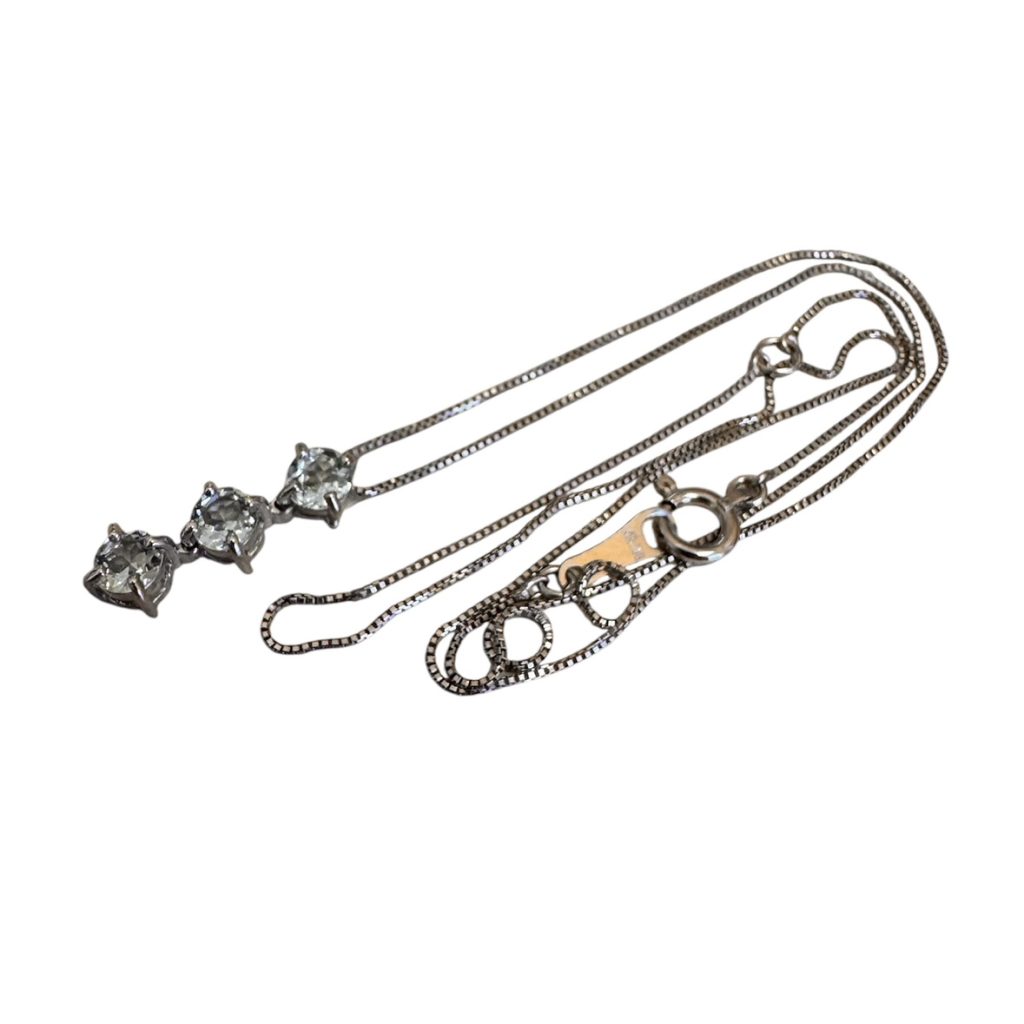 Pt850(プラチナ850)　ダイヤ縦3連ネックレス　札幌市手稲区