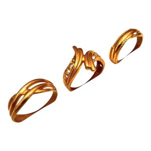 K18(18金)　750　石なりリング3点おまとめ買取　札幌市中央区