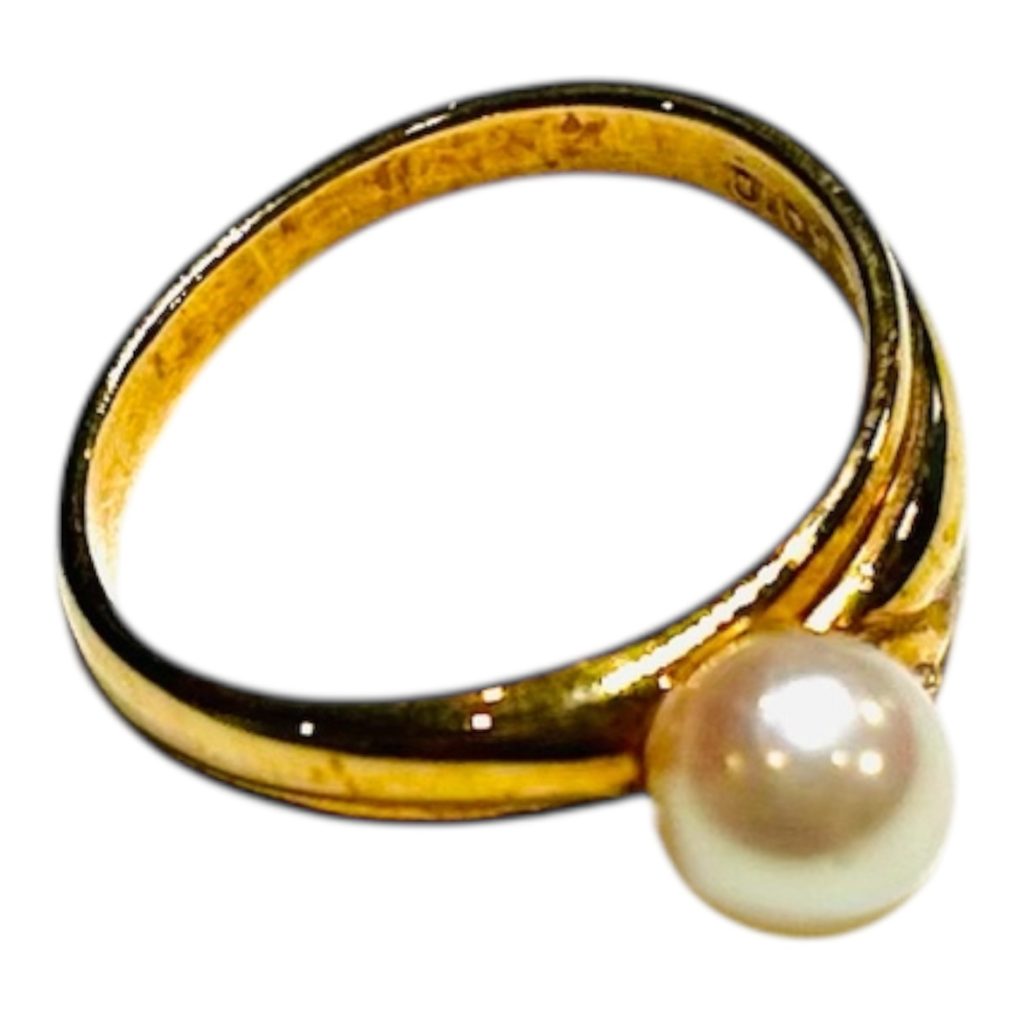 K18 リング パール付き