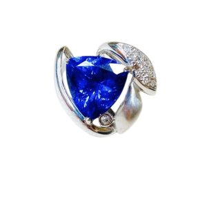 K18WG(18金ホワイトゴールド)　石付　ブローチ