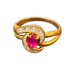 ルビー メレダイヤ K18 18金 750 リング