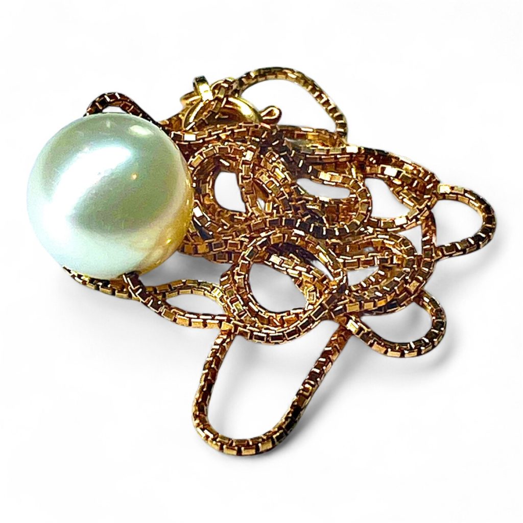 K18のネックレス 一粒真珠トップ