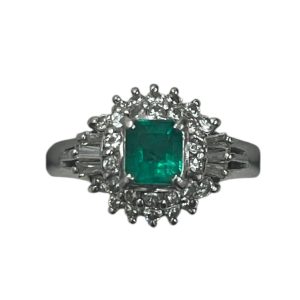 Pt900 エメラルド プラチナ リング