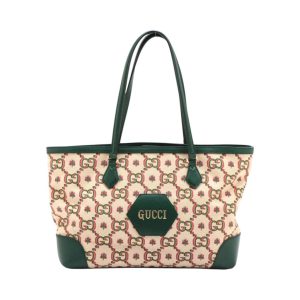 【GUCCI (グッチ)】GGキャンバス 100周年記念モデル ベージュ＆グリーン