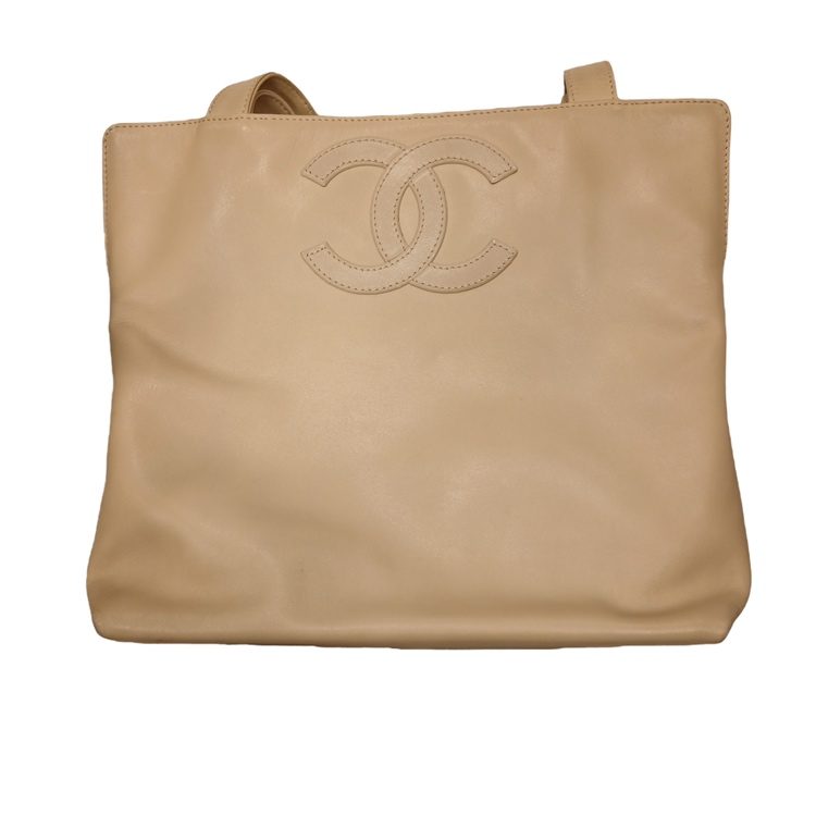 シャネル ココマーク トート カーフ ベージュ(本体のみ)【Cランク】