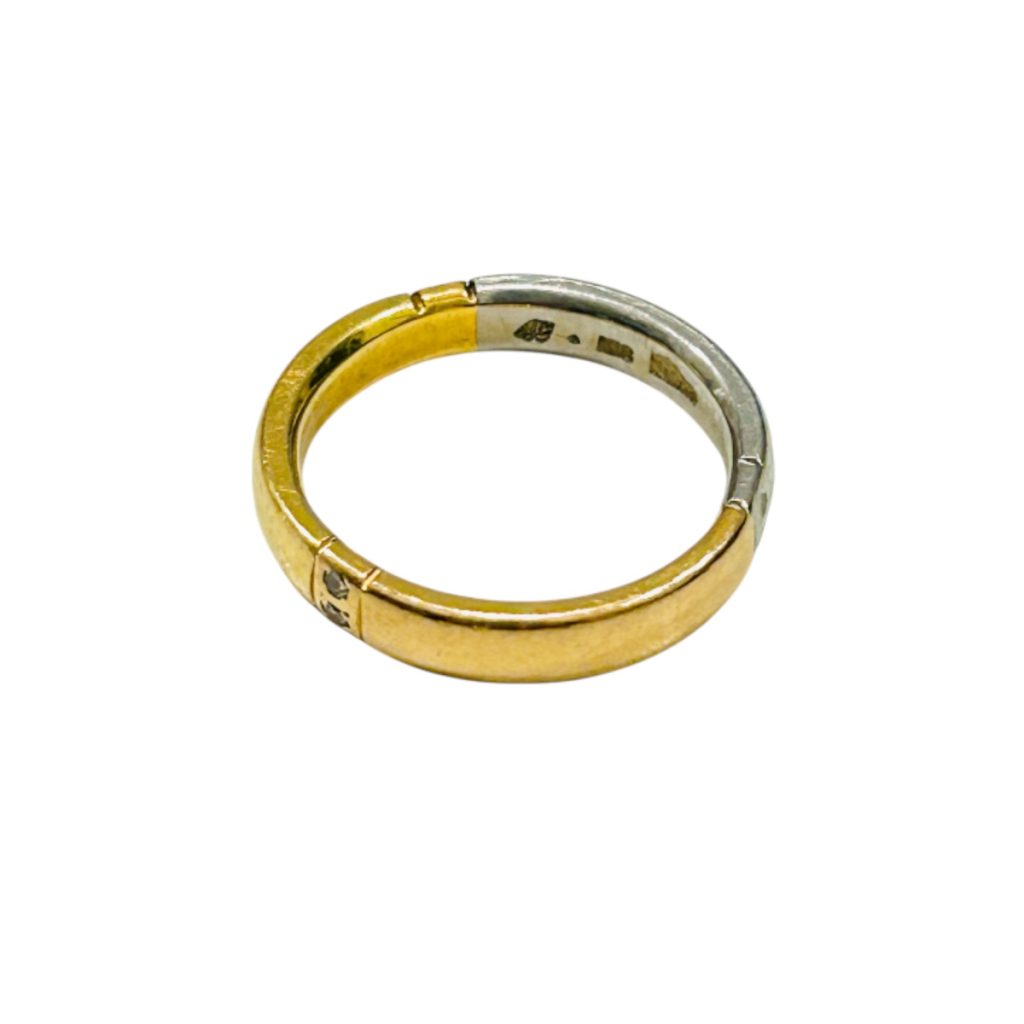 K18Pt900 メレダイヤ付きリング