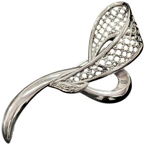 K18WG 18金ホワイトゴールド ダイヤモンド ブローチ