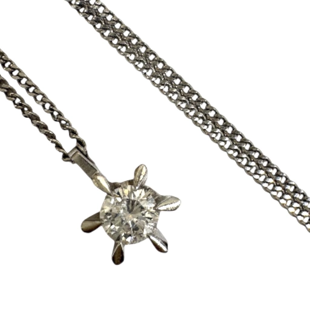 Pt850（プラチナ850） ダイヤ付きネックレス