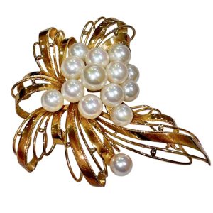【K14 パールブローチ】