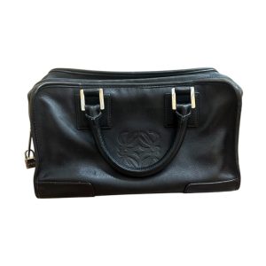 ロエベ アマソナ ブラック レザーハンドバッグ