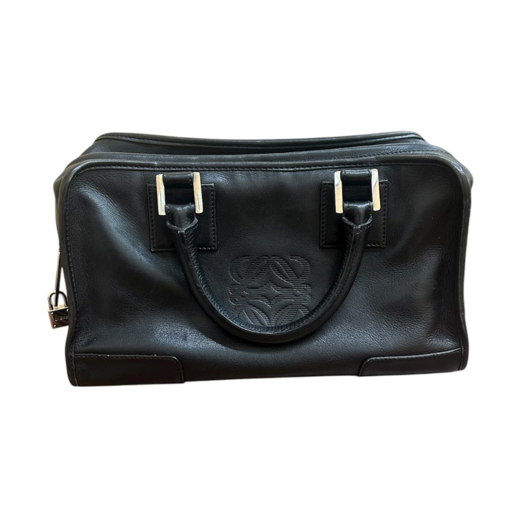 ロエベ アマソナ ブラック レザーハンドバッグ
