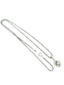 Pt850 ネックレス 石付 メレダイヤ