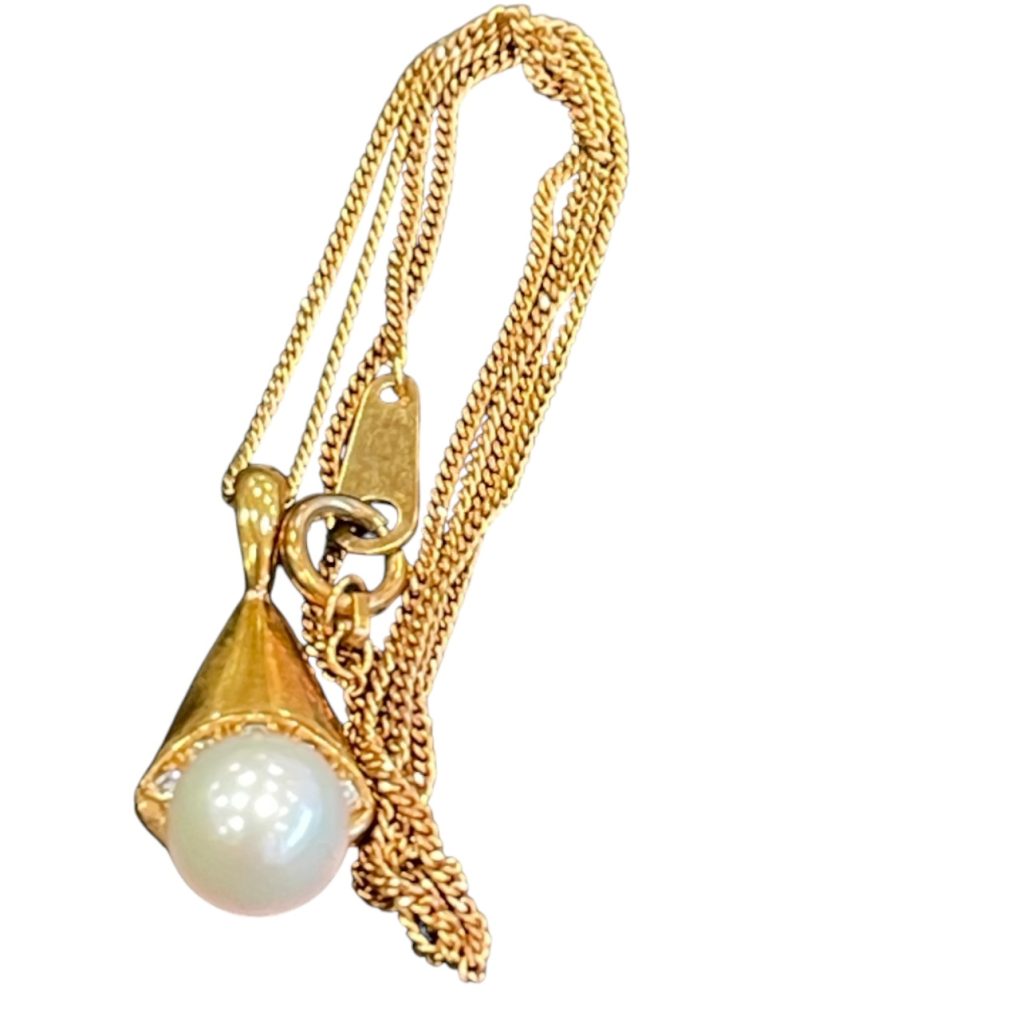 K18(18金)パール付きネックレス