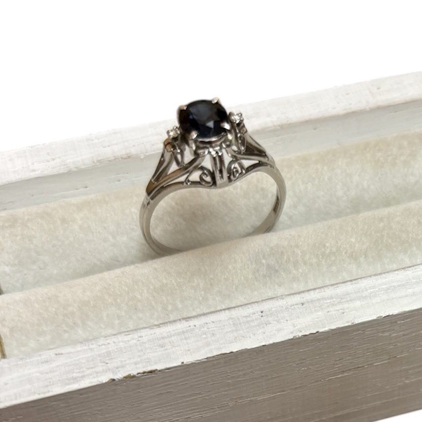 Pt900 プラチナ サファイア ダイヤ リング アクセサリー ジュエリー 貴金属