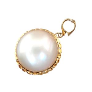 K18 18金 マベパール付きネックレストップ