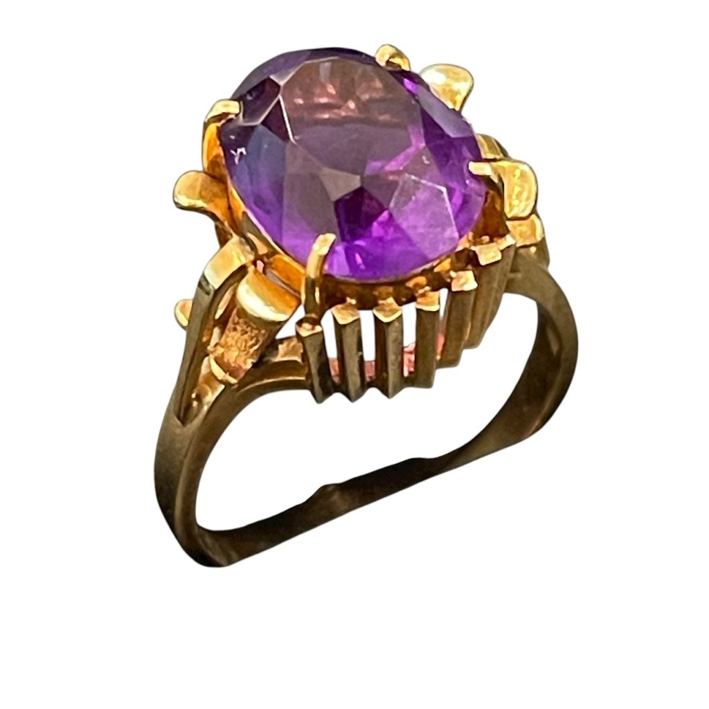 K18(18金)アメジスト付リング