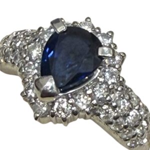 Pt900 サファイア付きプラチナリング