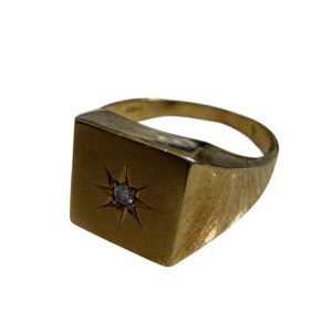 K18(18金) メレ0.15ct 印台リング