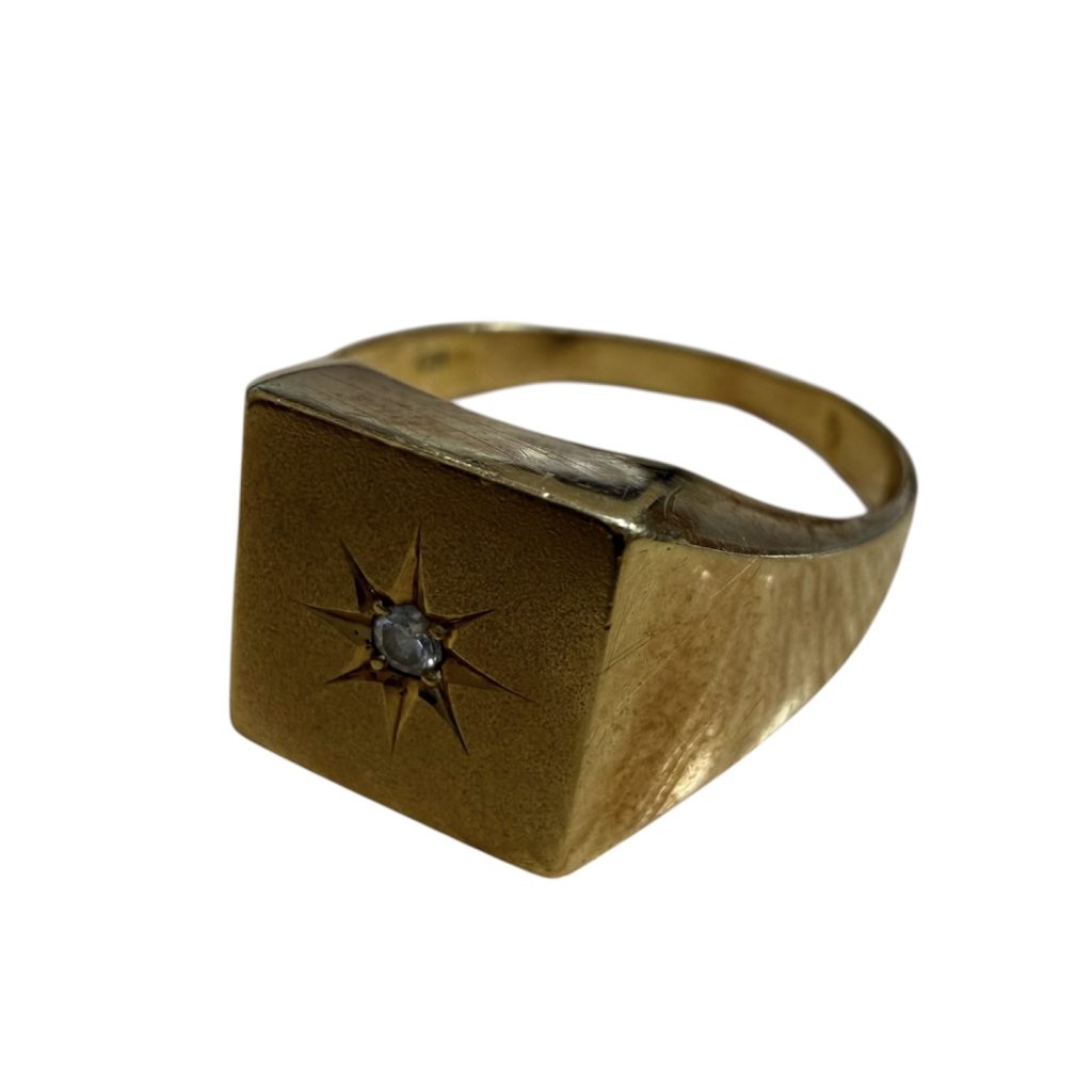 K18(18金) メレ0.15ct 印台リング