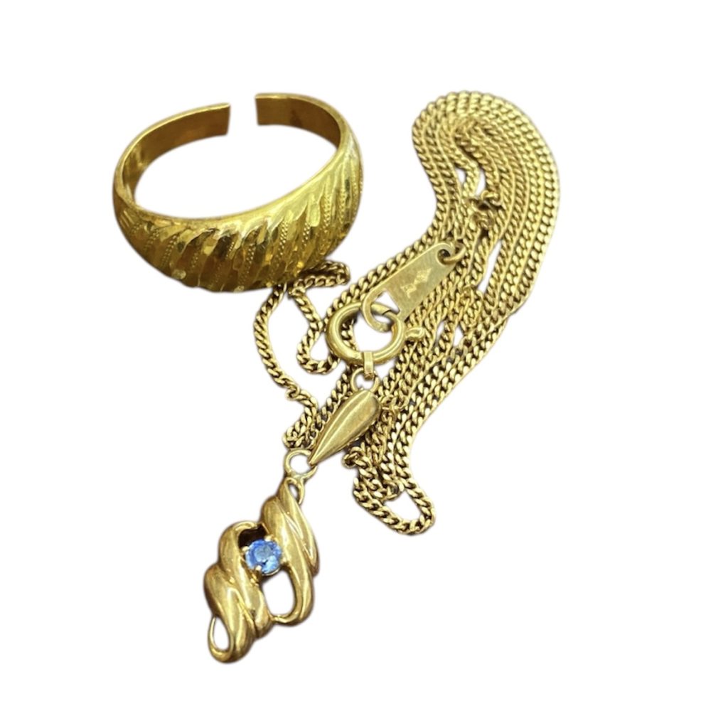 K18リング・K18サファイア付きネックレス