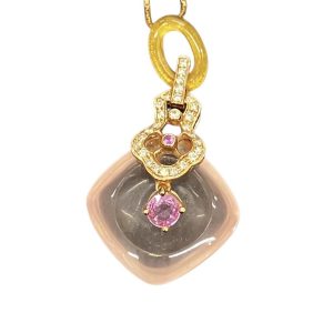 ピンクダイヤモンド メレダイヤ K18 18金 750 ネックレス