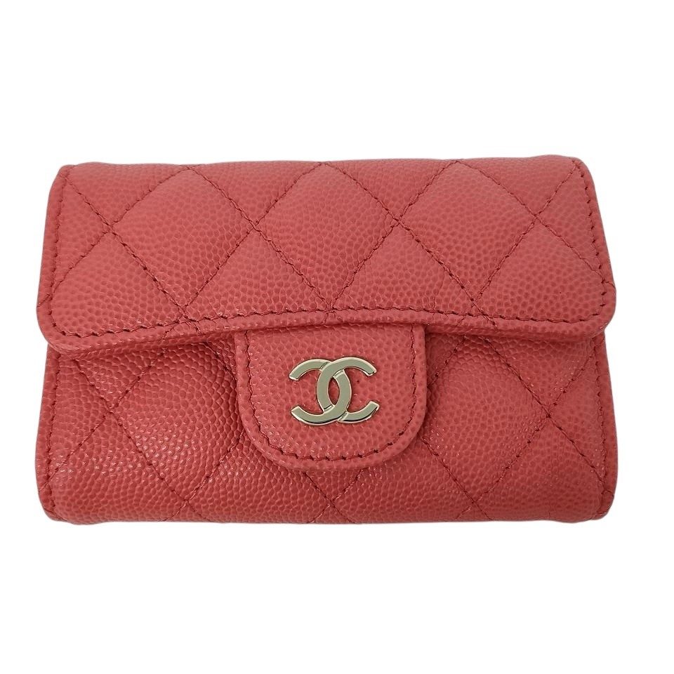 CHANEL シャネル キャビアスキン 4連 キーケース サーモンピンク 【美品】