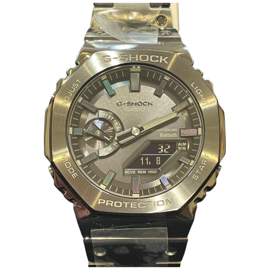 【カシオ G-SHOCK フルメタルシルバーウォッチ】