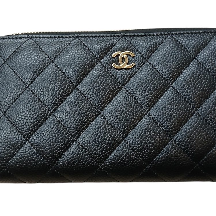 キャビアスキン ラウンドファスナー財布 CHANEL【Cランク】