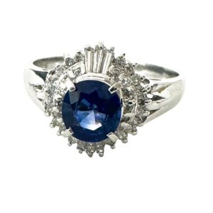 Pt900 プラチナ サファイア リング