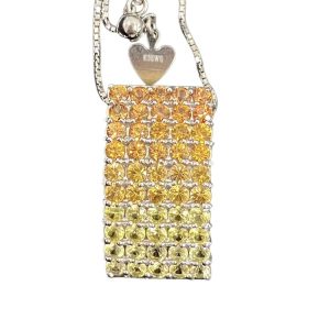 マルチカラー K18WG 18金ホワイトゴールド 750 ネックレス