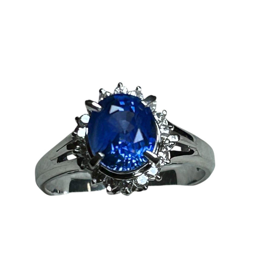 Pt900(プラチナ) サファイア0.7ctメレ0.2ct リング