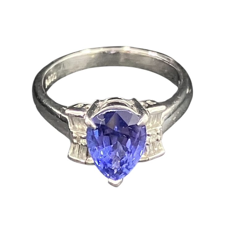 サファイア メレダイヤ Pt900 プラチナ900 リング