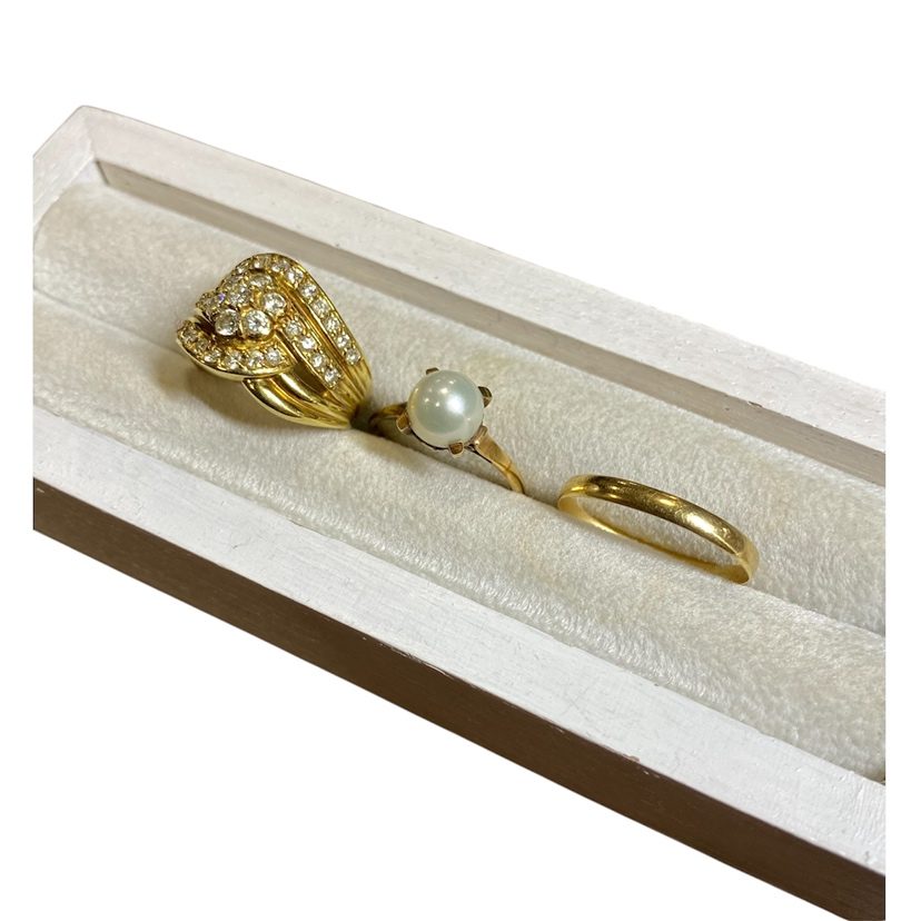 【K18ジュエリーリング】18金・ダイアモンド・パール・真珠・貴金属・指輪・アクセサリー