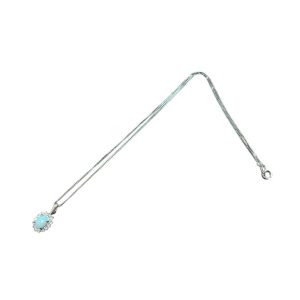 【K18WG (18金ホワイトゴールド)】オパール ネックレス