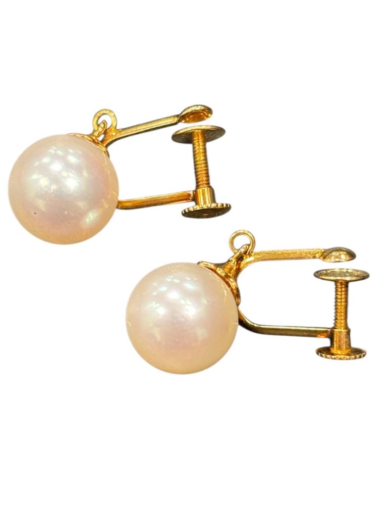 K18 (18金) パール付き イヤリング 貴金属