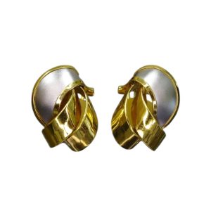 K18 18金 プラチナ Pt コンビ イヤリング