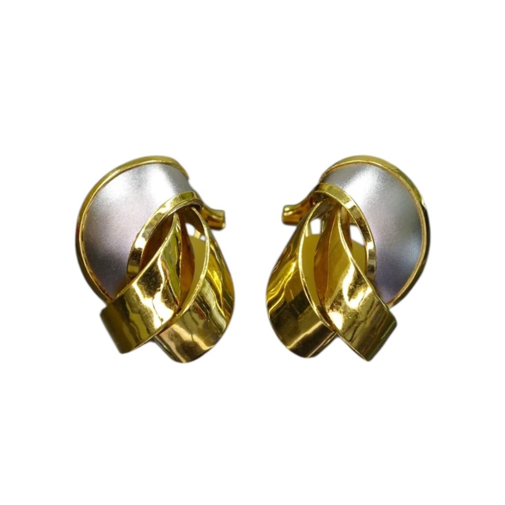 K18 18金 プラチナ Pt コンビ イヤリング