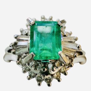 Pt900 リング エメラルド 0.48ct