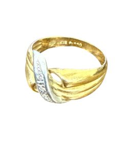 K18 Pt850 コンビリング メレダイヤ