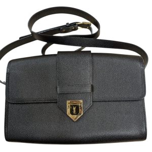 イブサンローラン（Yves Saint Laurent） ブラックレザーショルダーバッグ
