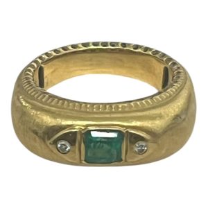 K18 18金 リング エメラルド付き