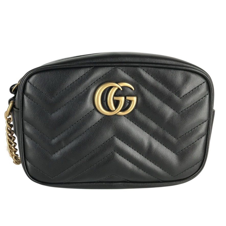 GUCCI グッチ GGマーモント レザー チェーンショルダーバッグ