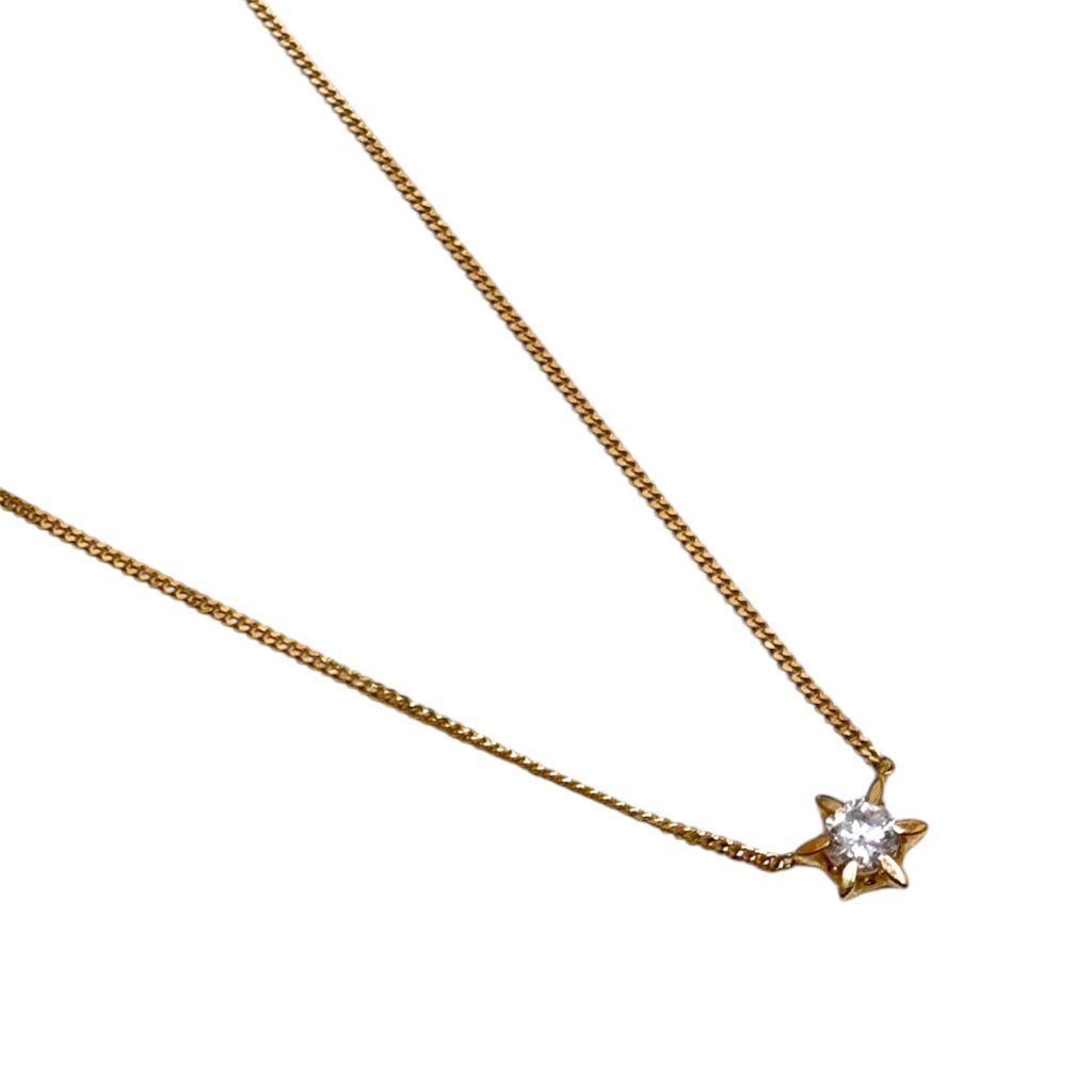 K18　18金　ネックレス　ダイヤ付き